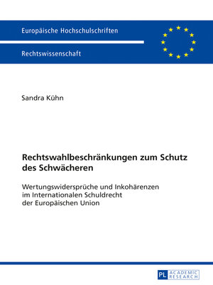 cover image of Rechtswahlbeschraenkungen zum Schutz des Schwaecheren